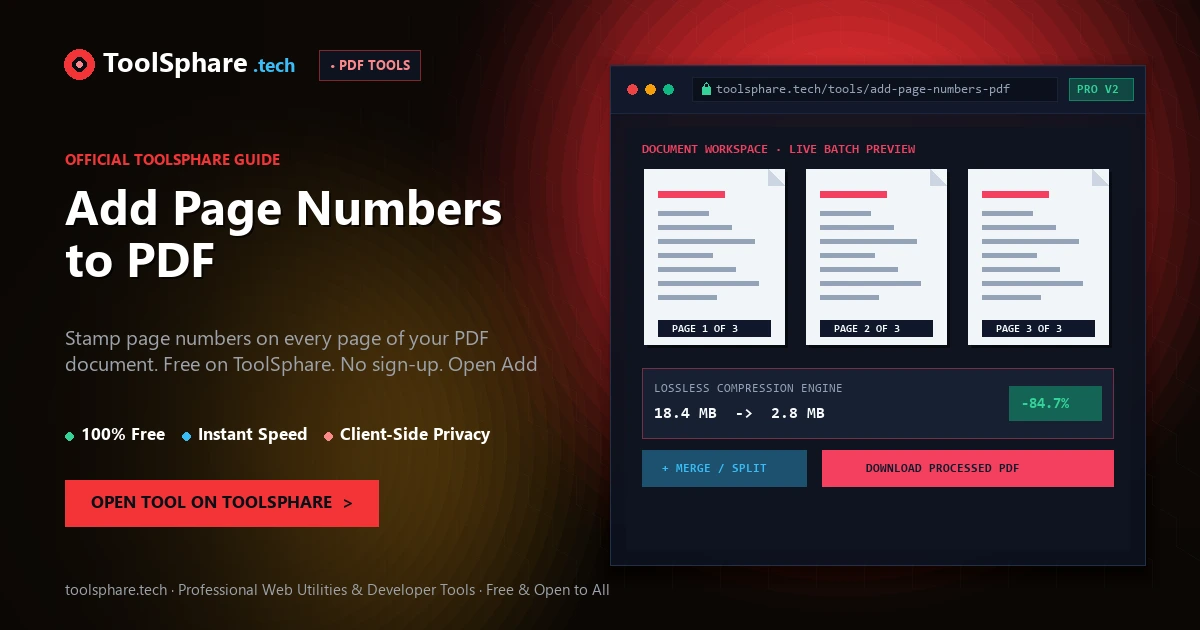 Add Page Numbers to PDF: free online guide - ToolSphare Guide