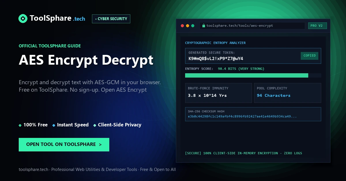 AES Encrypt Decrypt: free online guide - ToolSphare Guide
