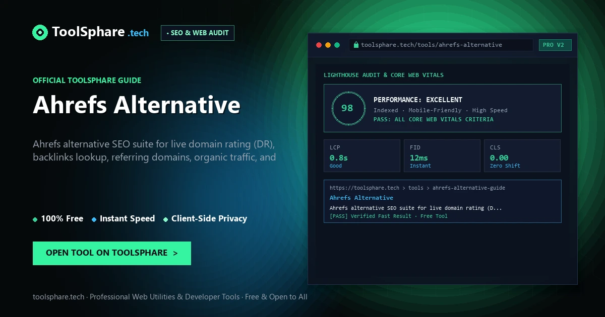 Ahrefs Alternative: free online guide - ToolSphare Guide