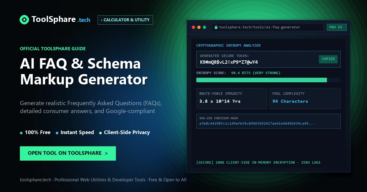 AI FAQ & Schema Markup Generator: free online guide - ToolSphare Guide