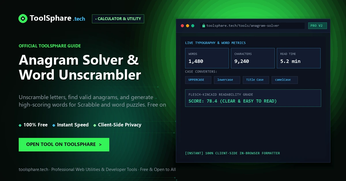 Anagram Solver & Word Unscrambler: free online guide - ToolSphare Guide