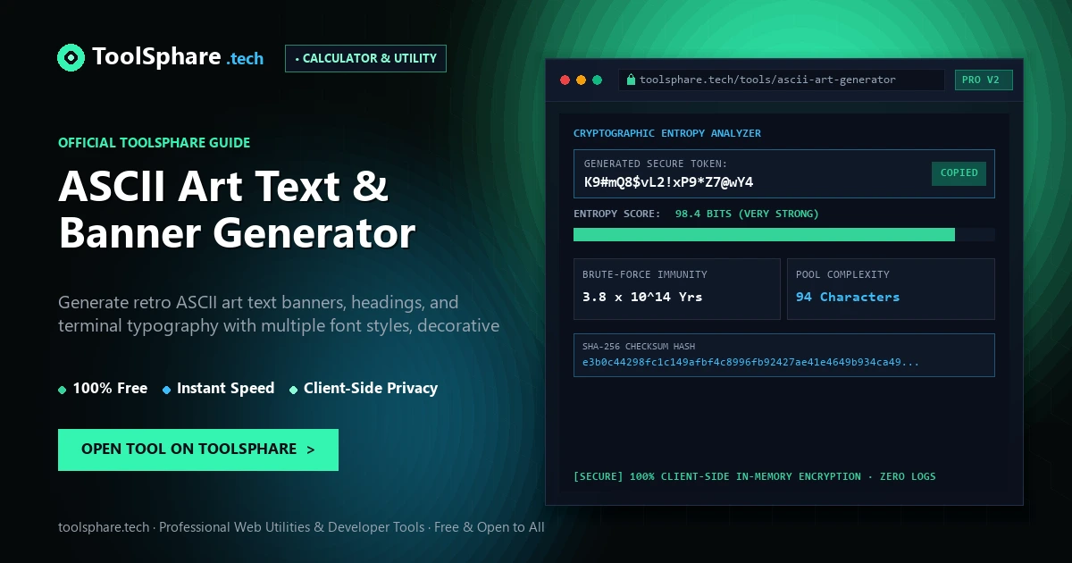 ASCII Art Text & Banner Generator: free online guide - ToolSphare Guide