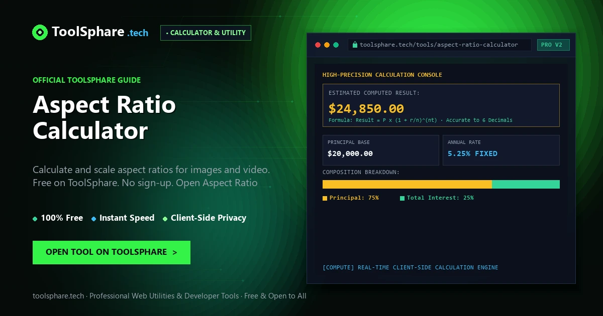 Aspect Ratio Calculator: free online guide - ToolSphare Guide