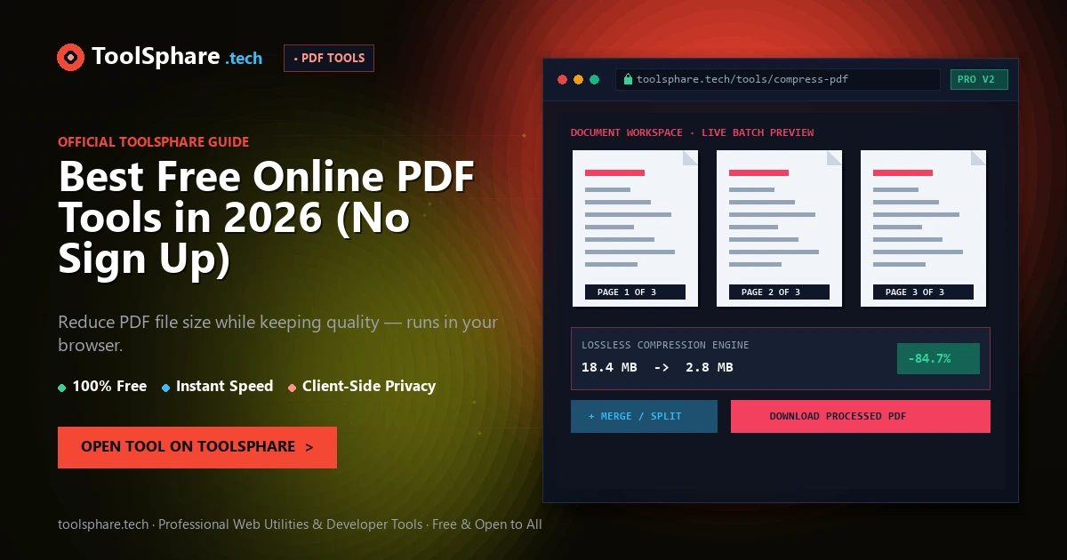 Best Free Online PDF Tools in 2026 (No Sign Up)