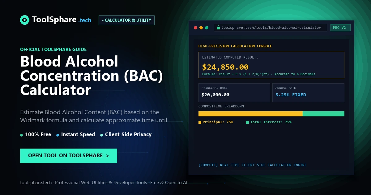 Blood Alcohol Concentration (BAC) Calculator: free online guide - ToolSphare Guide