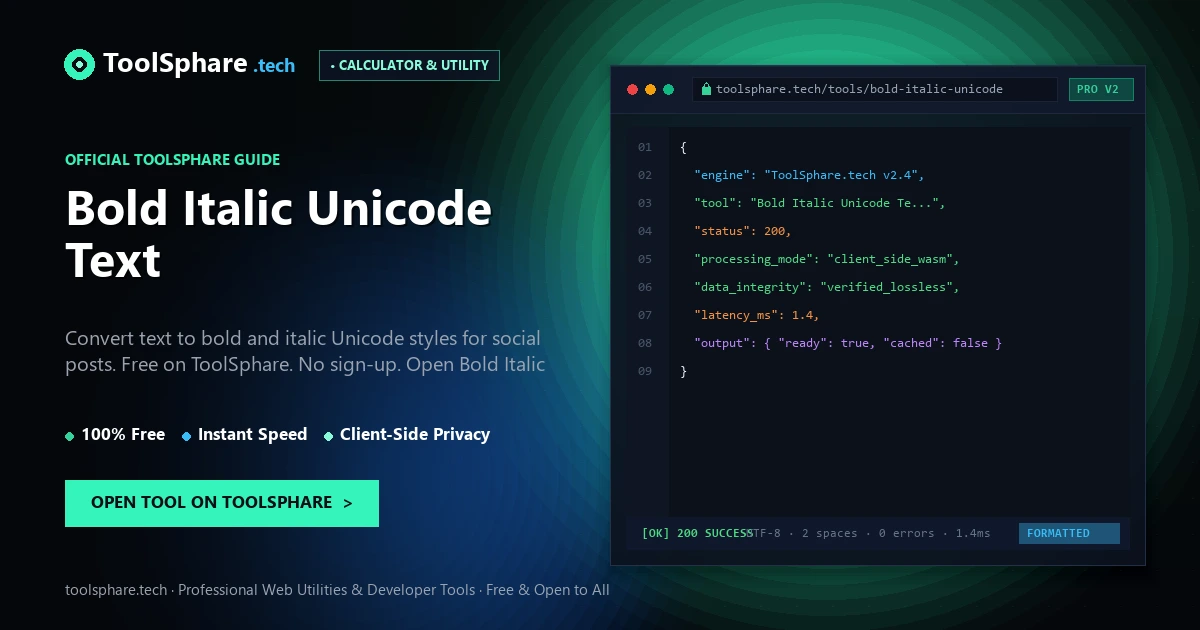 Bold Italic Unicode Text: free online guide - ToolSphare Guide