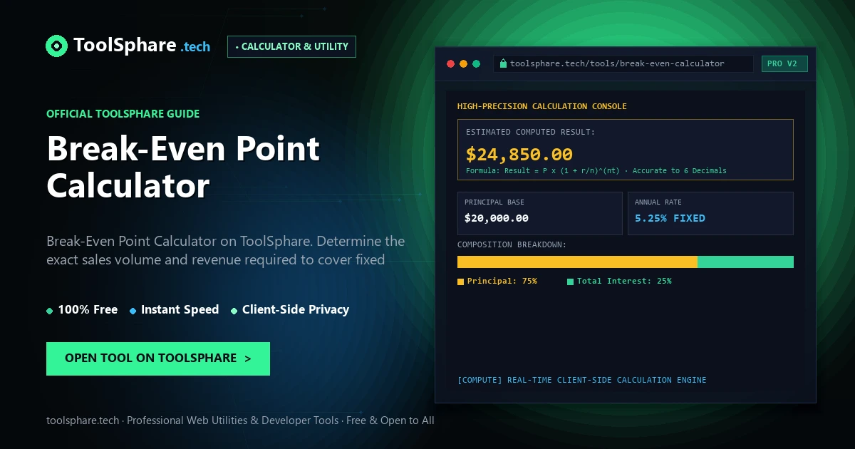 Break-Even Point Calculator: free online guide
