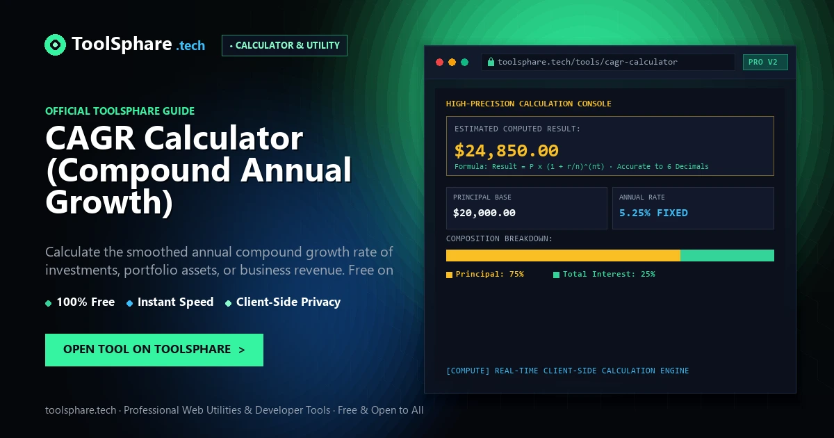 CAGR Calculator (Compound Annual Growth): free online guide - ToolSphare Guide