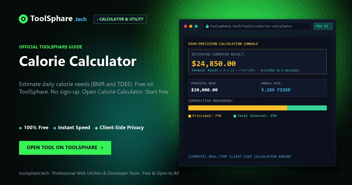 Calorie Calculator: free online guide - ToolSphare Guide