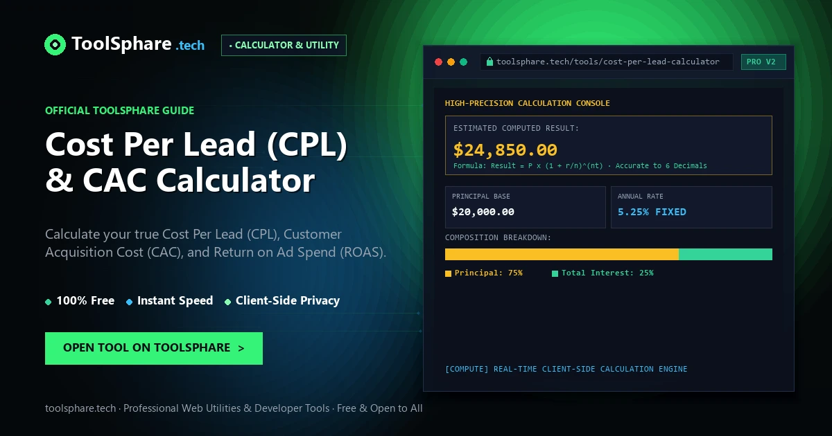 Cost Per Lead (CPL) & CAC Calculator: free online guide - ToolSphare Guide