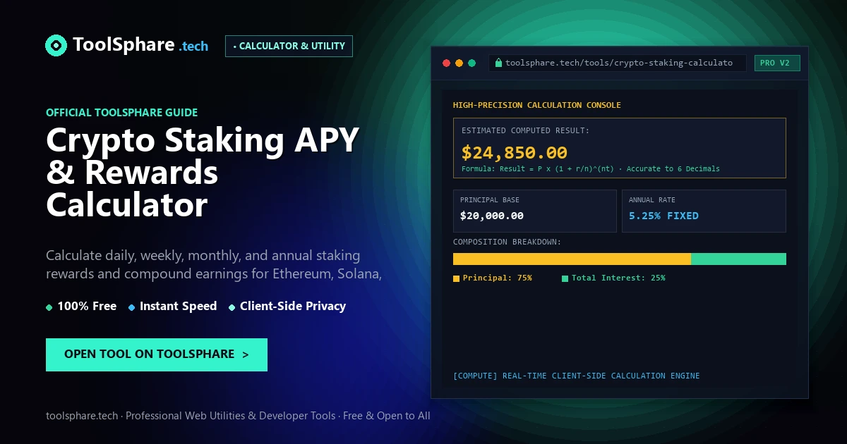 Crypto Staking APY & Rewards Calculator: free online guide