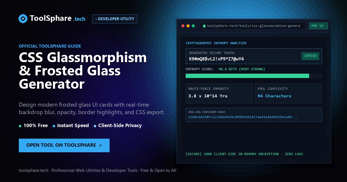 CSS Glassmorphism & Frosted Glass Generator: free online guide