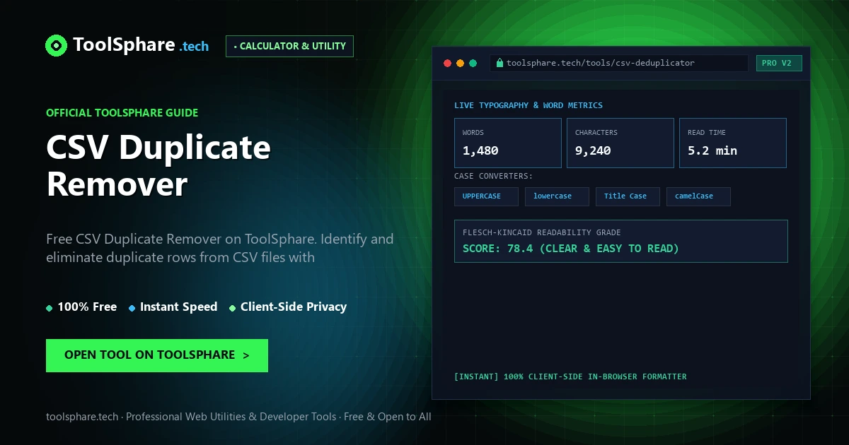 CSV Duplicate Remover: free online guide