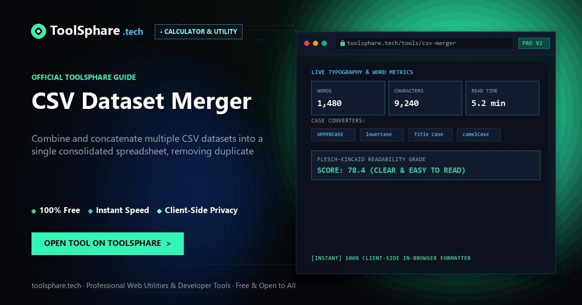 CSV Dataset Merger: free online guide - ToolSphare Guide