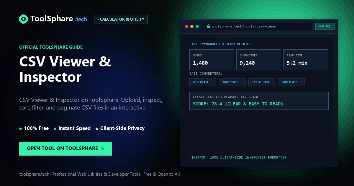 CSV Viewer & Inspector: free online guide