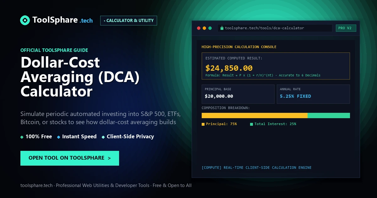 Dollar-Cost Averaging (DCA) Calculator: free online guide - ToolSphare Guide