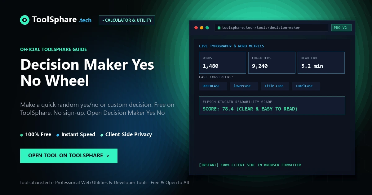 Decision Maker Yes No Wheel: free online guide - ToolSphare Guide