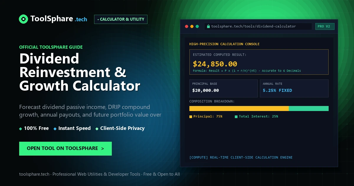 Dividend Reinvestment & Growth Calculator: free online guide