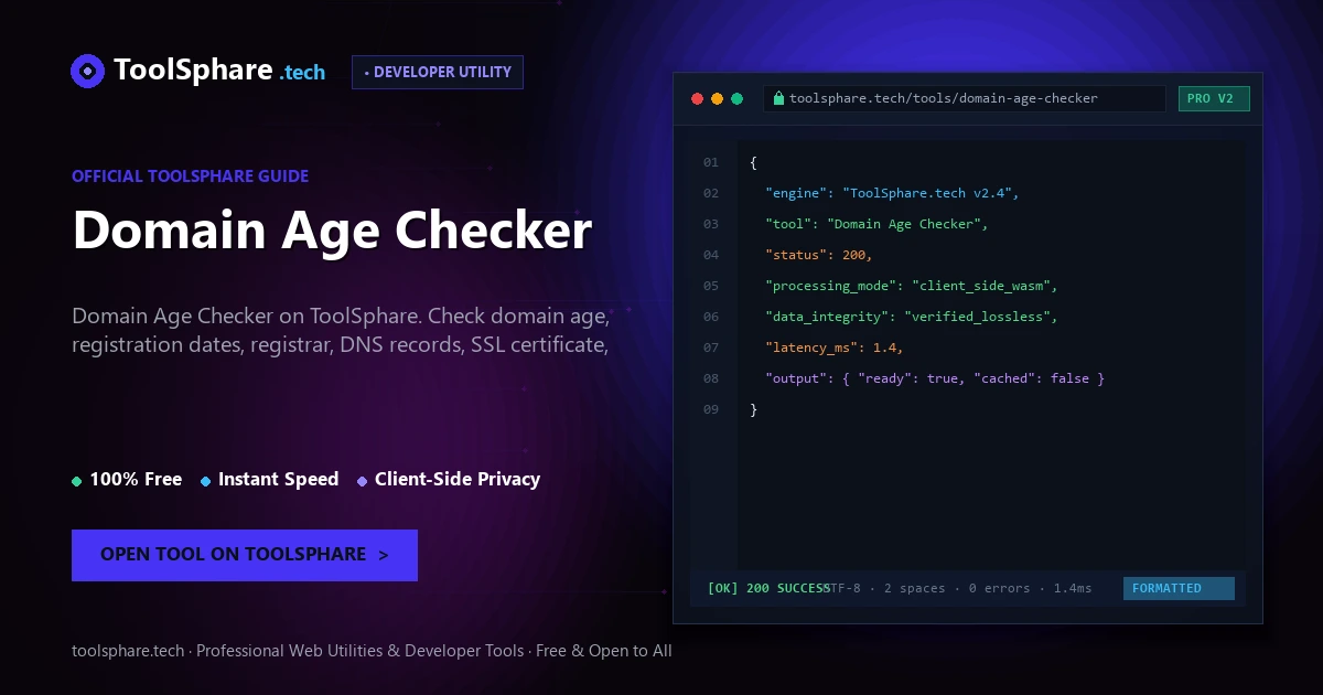 Domain Age Checker: free online guide - ToolSphare Guide