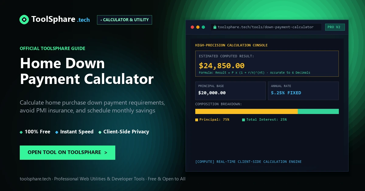 Home Down Payment Calculator: free online guide