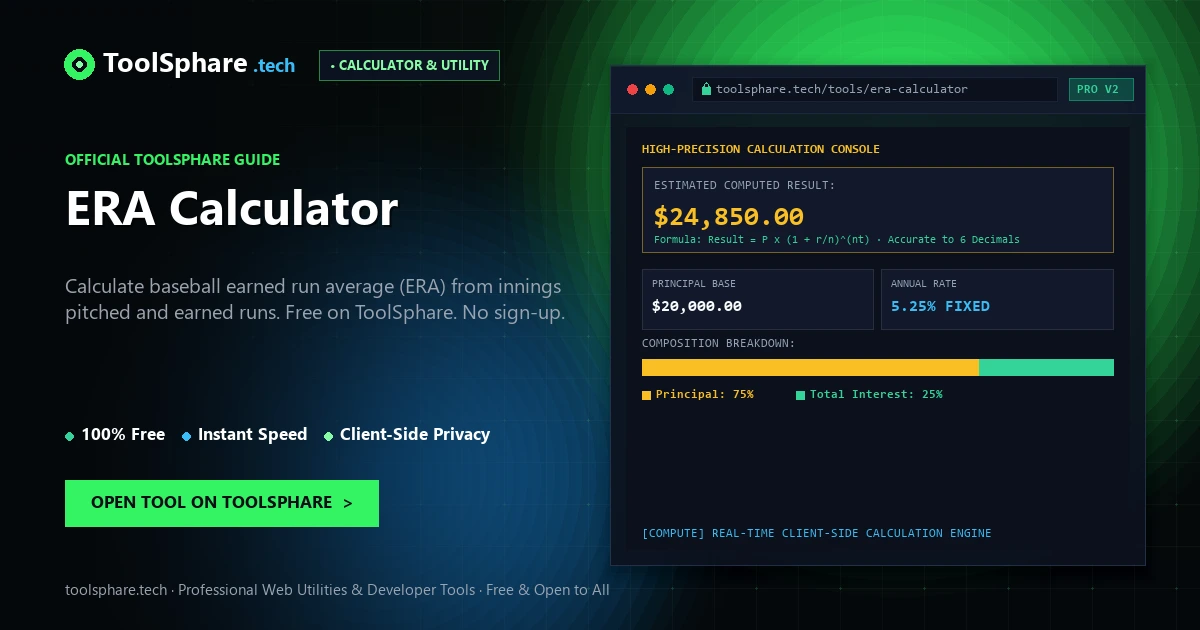 ERA Calculator: free online guide - ToolSphare Guide