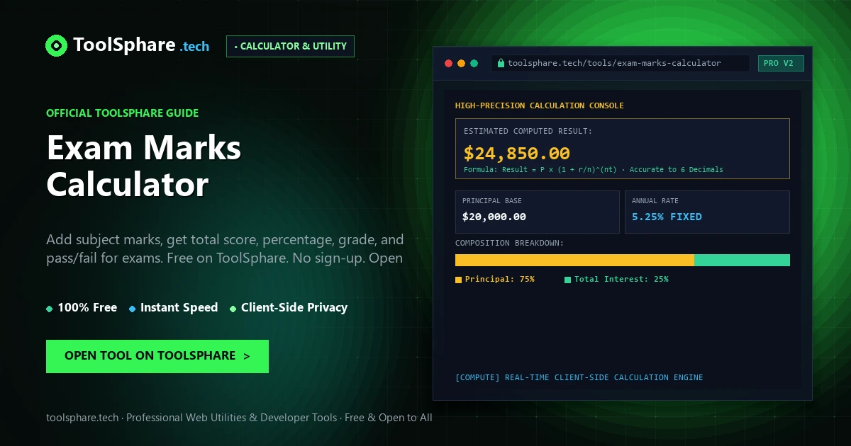 Exam Marks Calculator: free online guide - ToolSphare Guide