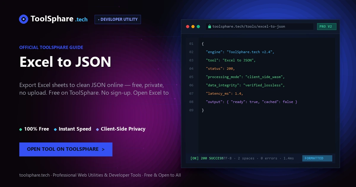 Excel to JSON: free online guide - ToolSphare Guide
