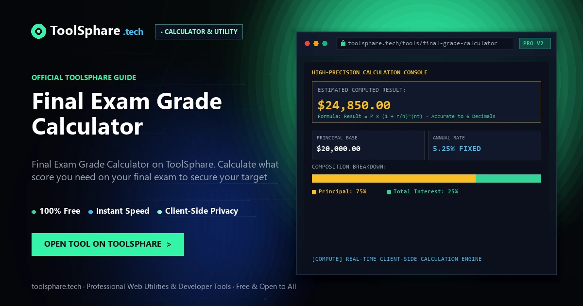 Final Exam Grade Calculator: free online guide - ToolSphare Guide