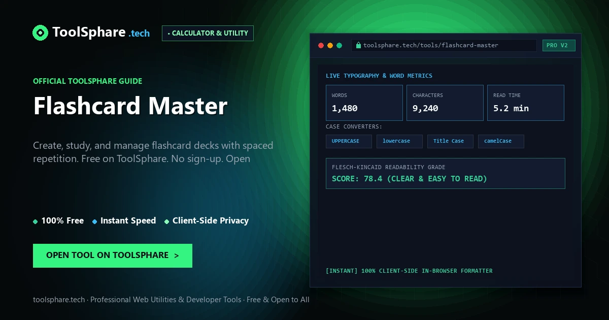 Flashcard Master: free online guide - ToolSphare Guide
