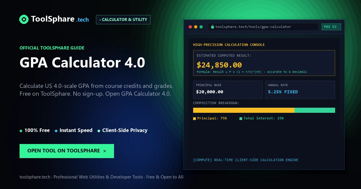 GPA Calculator 4.0: free online guide - ToolSphare Guide