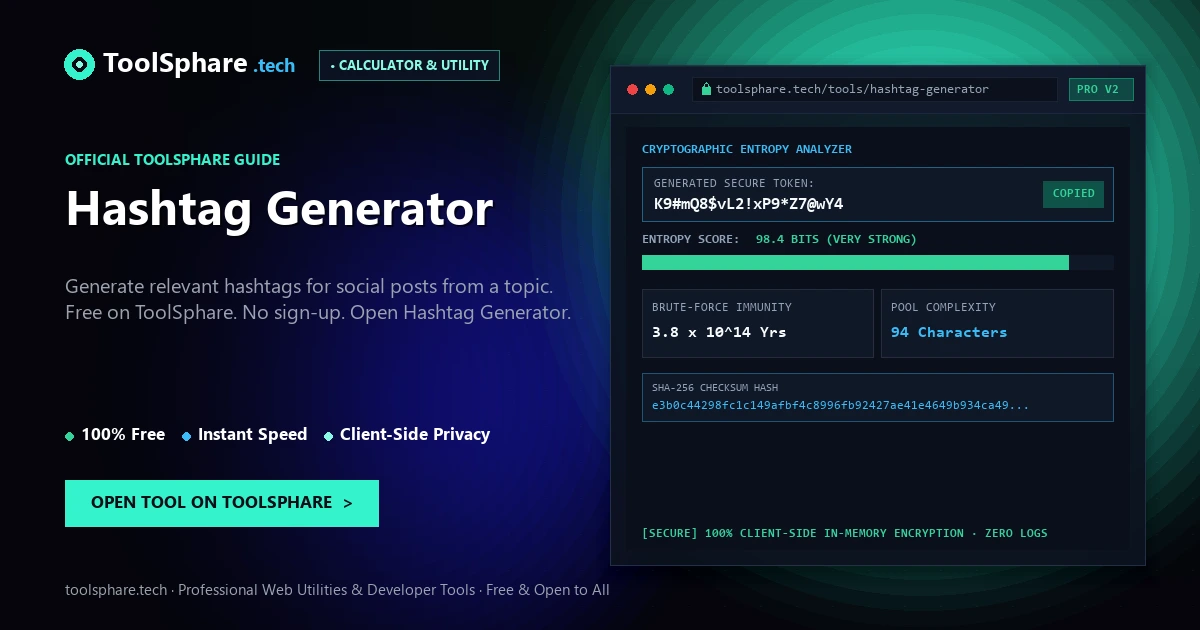 Hashtag Generator: free online guide - ToolSphare Guide