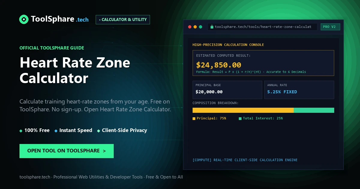 Heart Rate Zone Calculator: free online guide - ToolSphare Guide