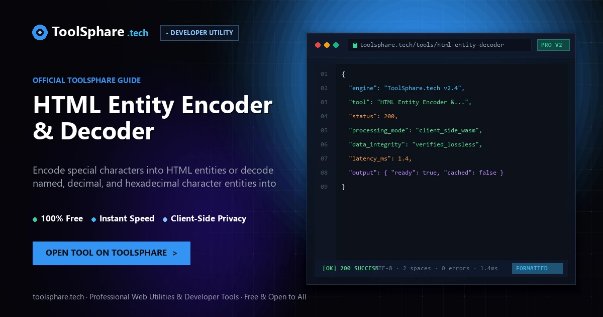 HTML Entity Encoder & Decoder: free online guide - ToolSphare Guide