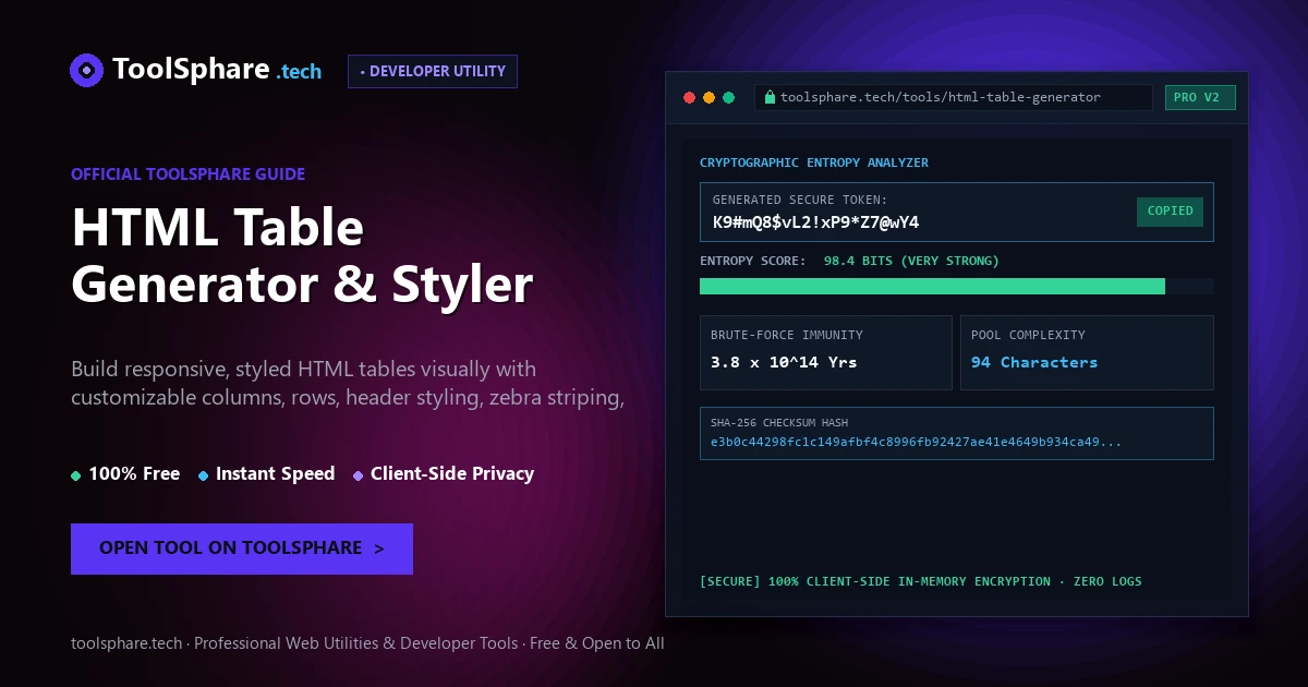 HTML Table Generator & Styler: free online guide