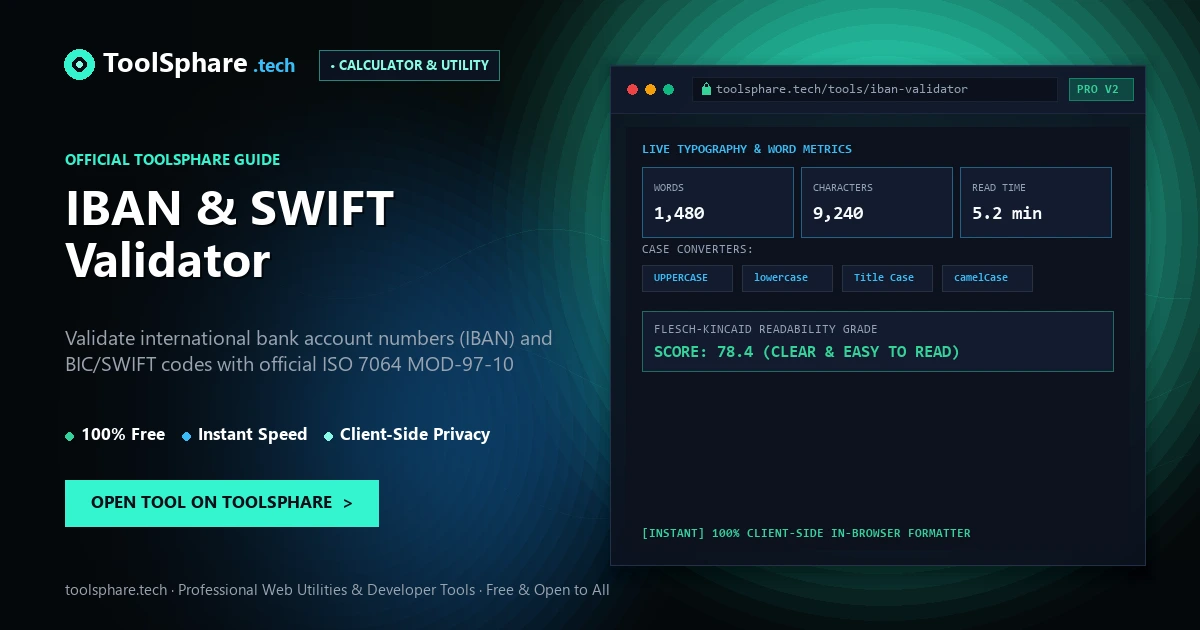 IBAN & SWIFT Validator: free online guide - ToolSphare Guide