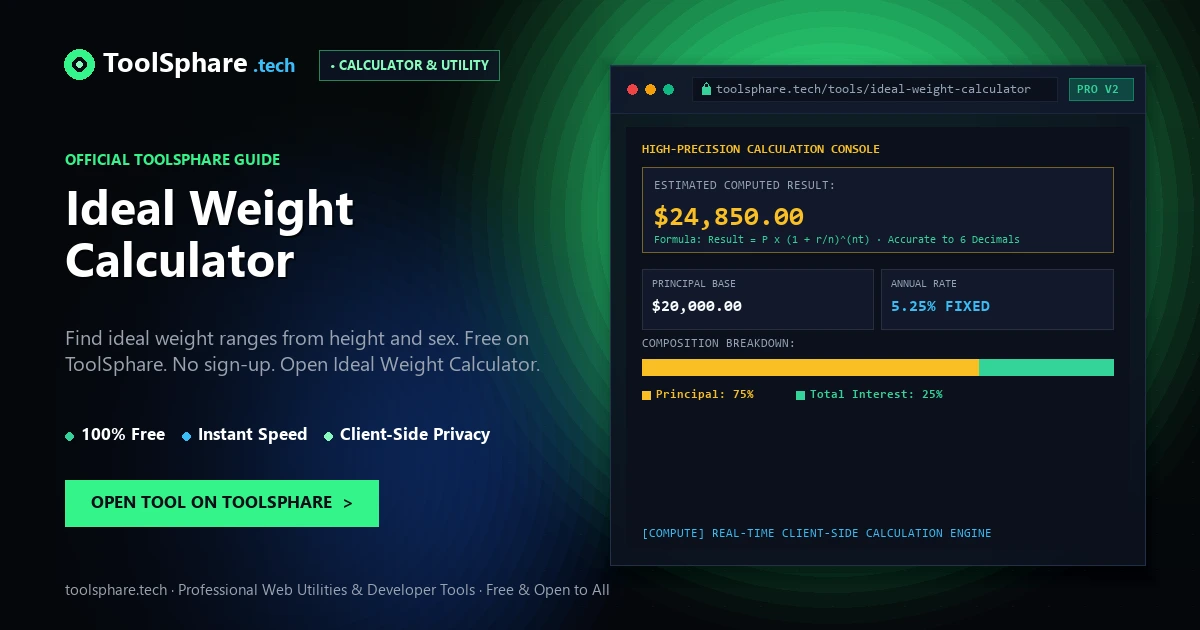 Ideal Weight Calculator: free online guide - ToolSphare Guide