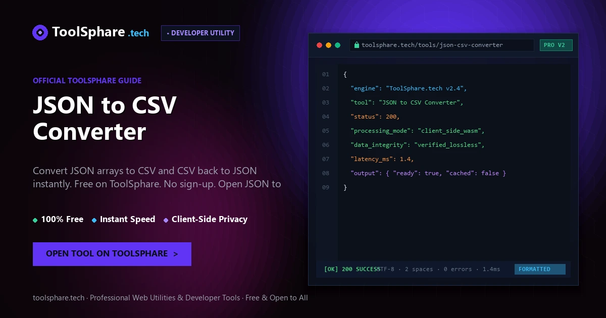 JSON to CSV Converter: free online guide