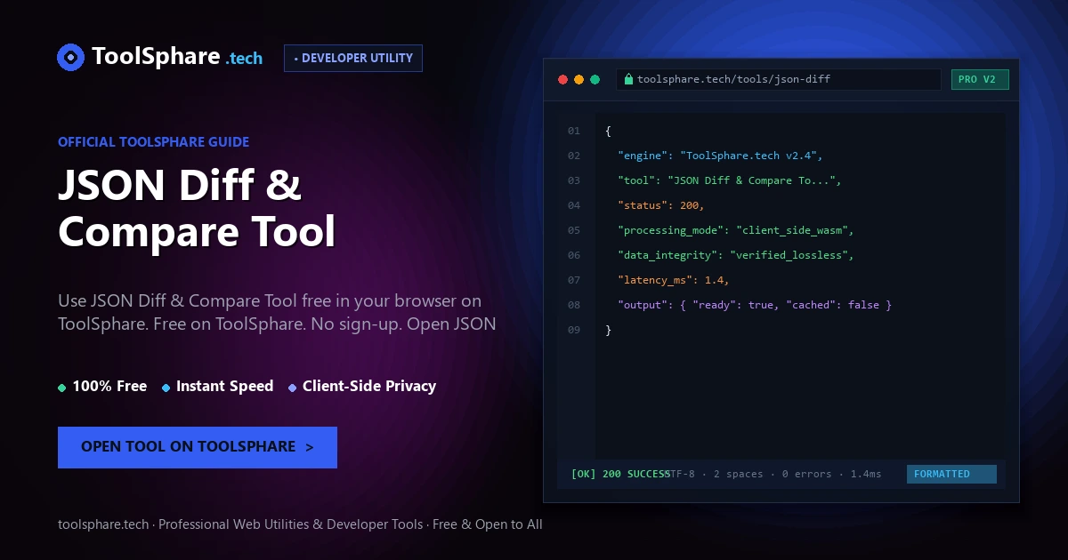 JSON Diff & Compare Tool: free online guide - ToolSphare Guide