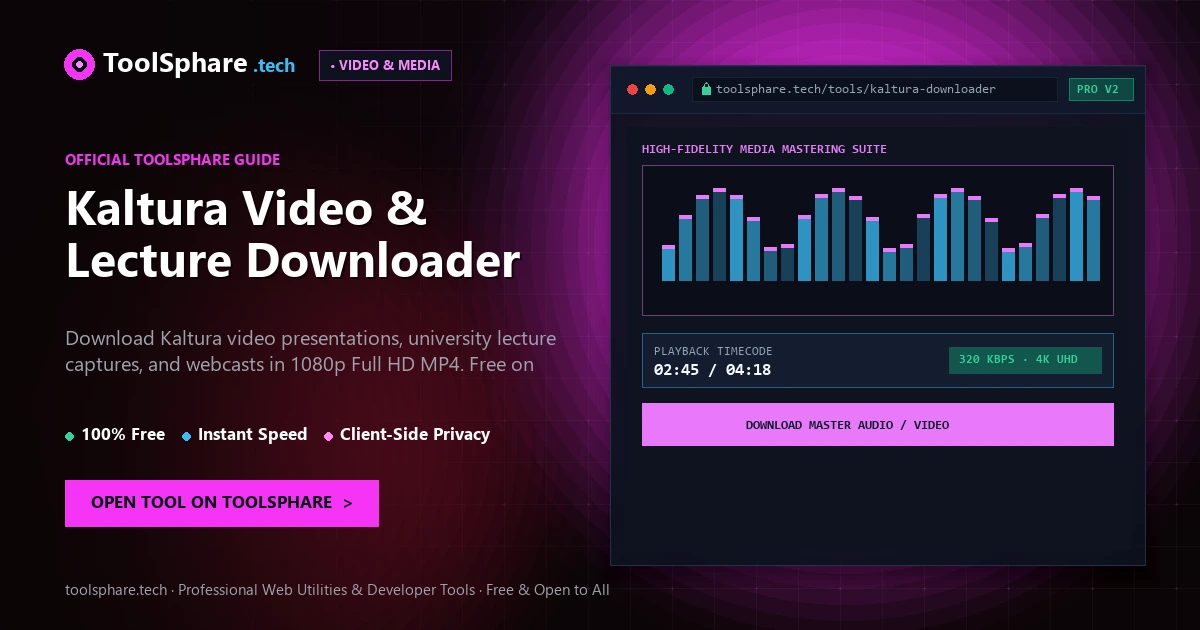 Kaltura Video & Lecture Downloader: free online guide