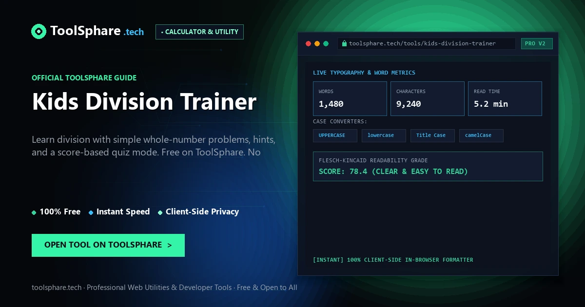 Kids Division Trainer: free online guide - ToolSphare Guide