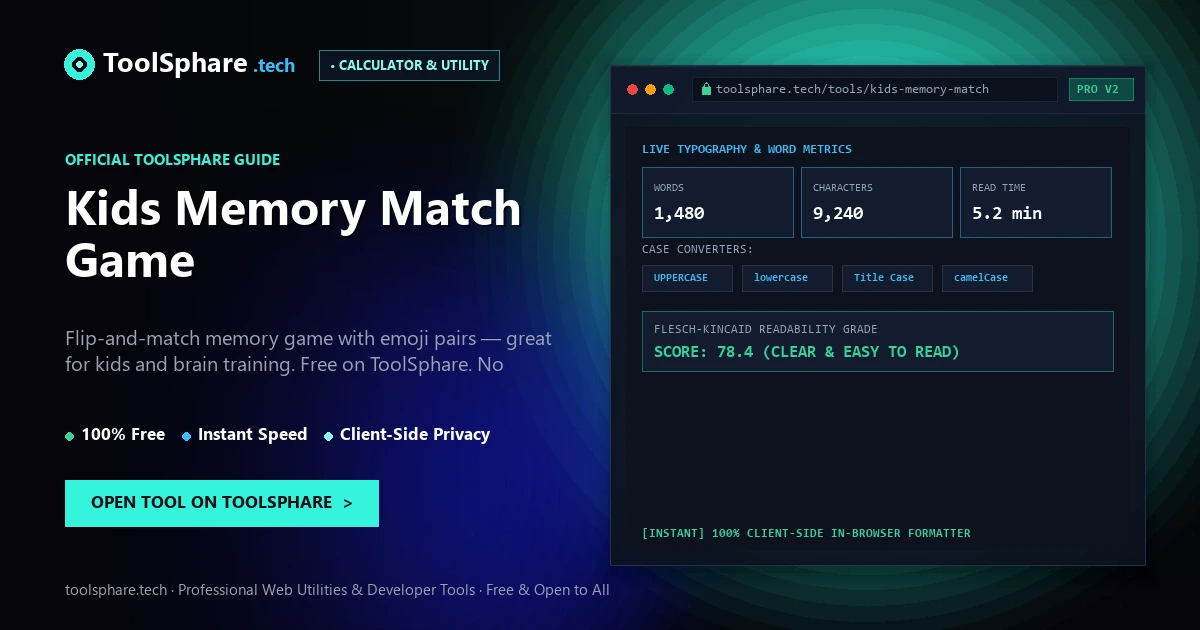 Kids Memory Match Game: free online guide - ToolSphare Guide