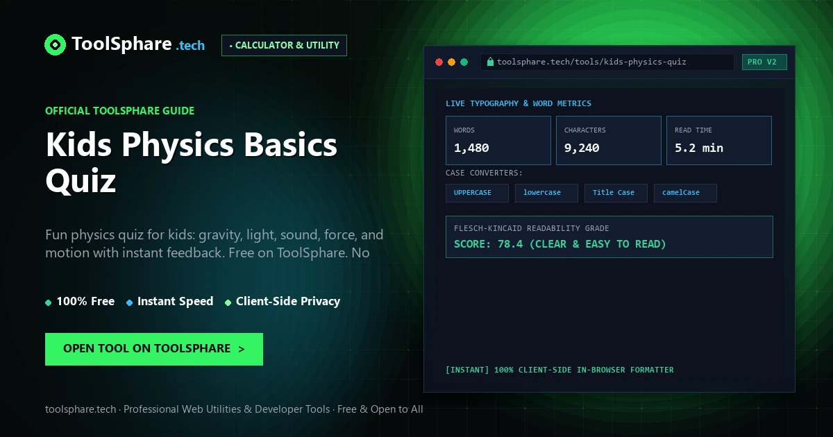 Kids Physics Basics Quiz: free online guide - ToolSphare Guide