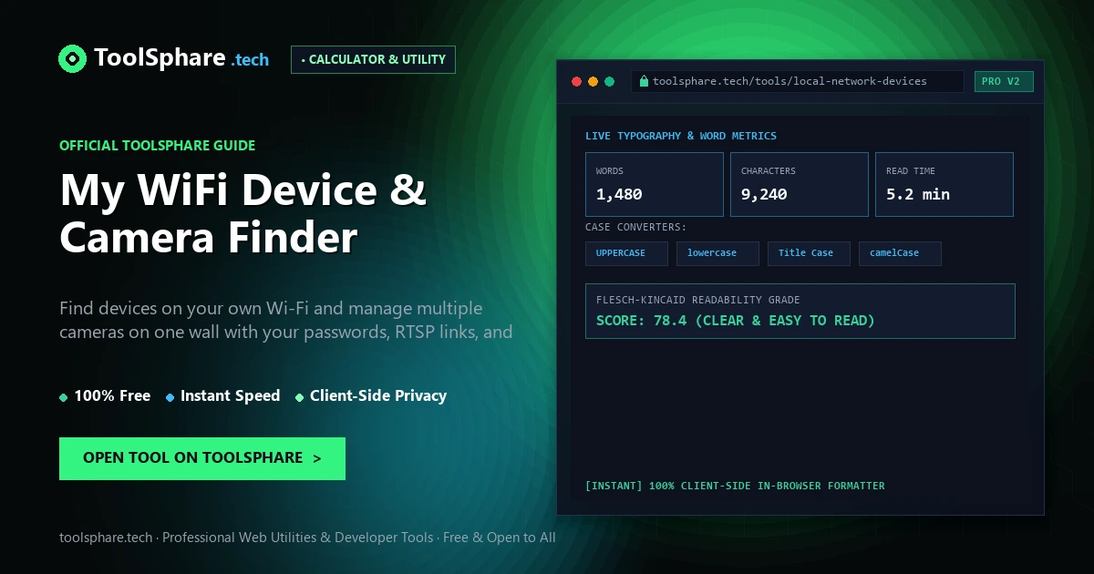 My WiFi Device & Camera Finder: free online guide - ToolSphare Guide