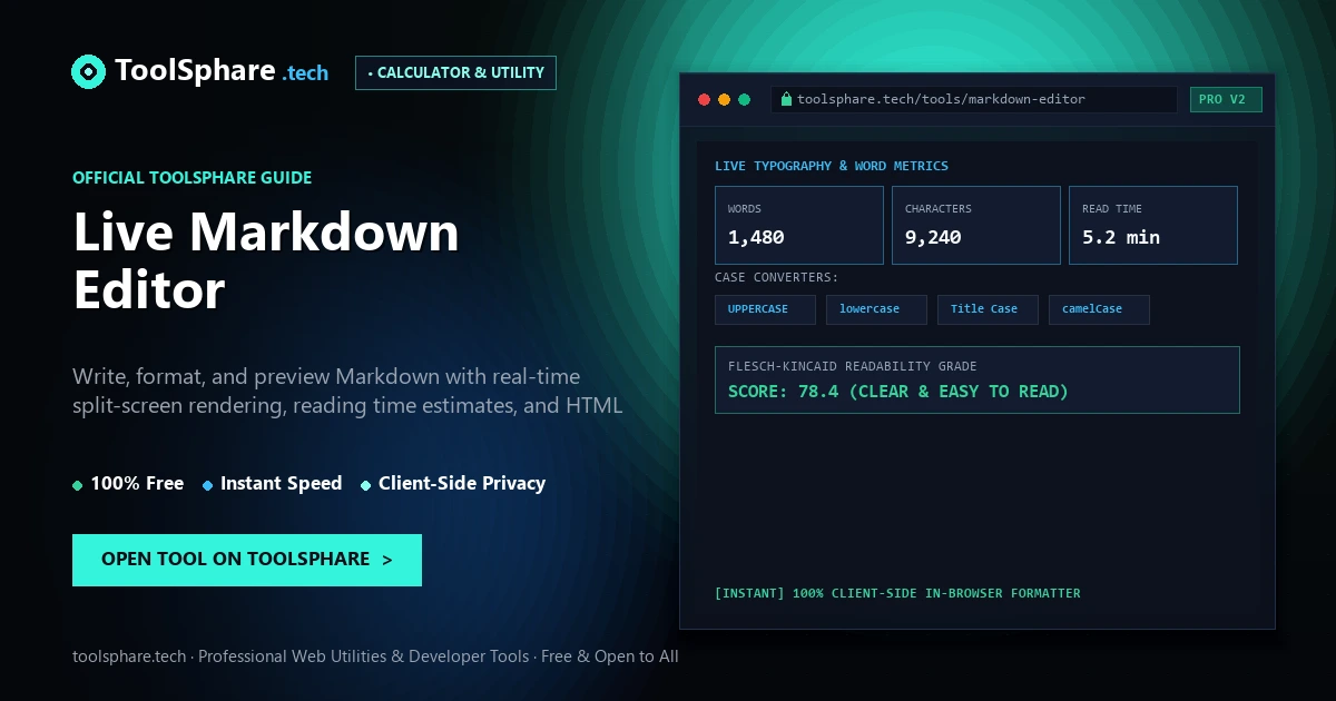 Live Markdown Editor: free online guide - ToolSphare Guide