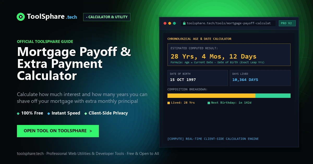 Mortgage Payoff & Extra Payment Calculator: free online guide - ToolSphare Guide