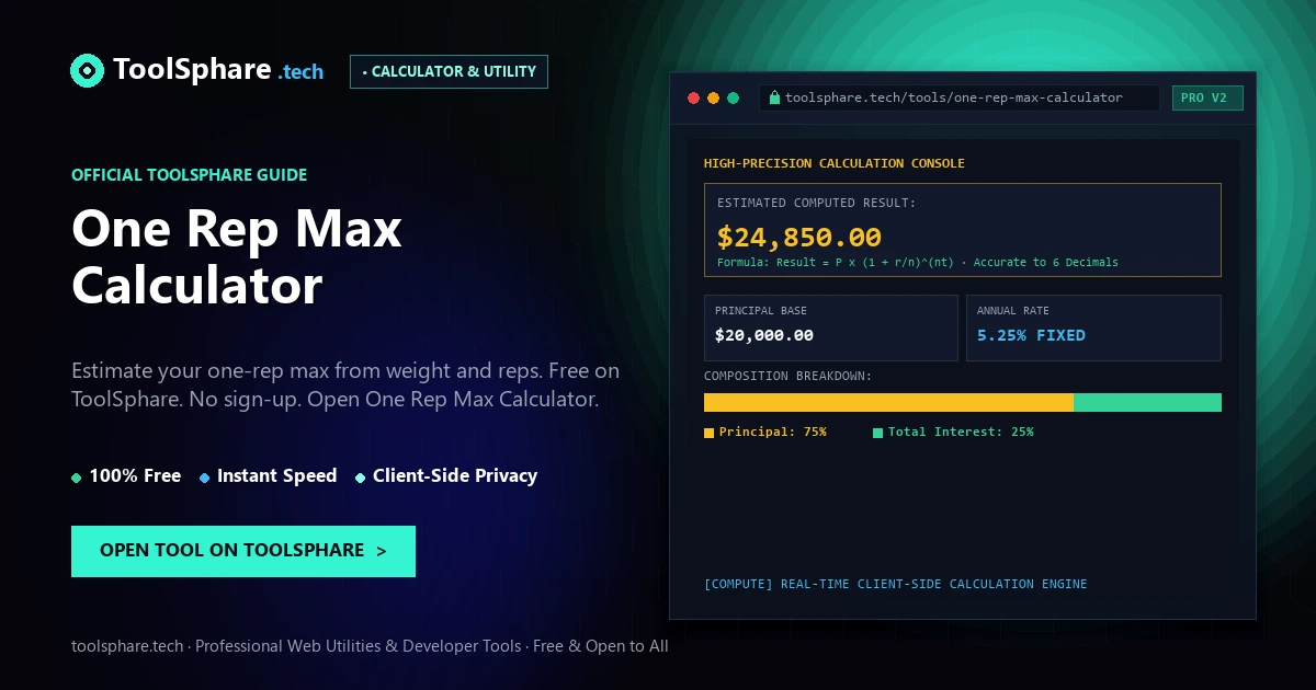 One Rep Max Calculator: free online guide - ToolSphare Guide