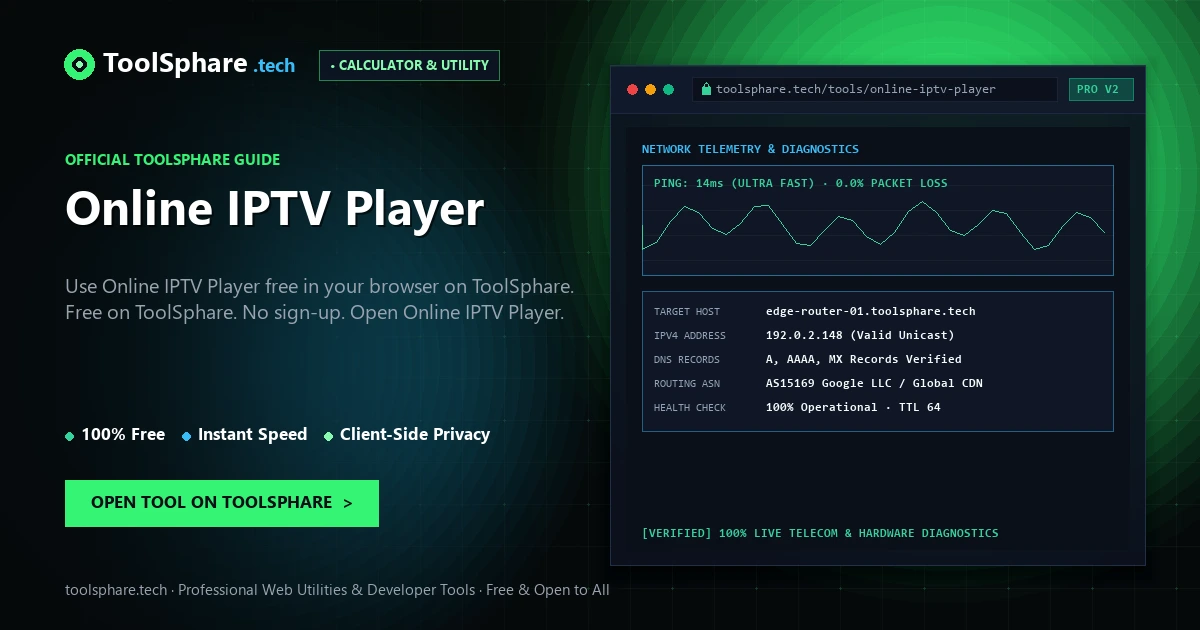 Online IPTV Player: free online guide - ToolSphare Guide