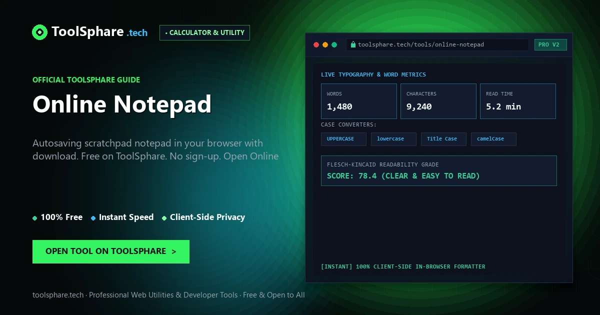 Online Notepad: free online guide - ToolSphare Guide