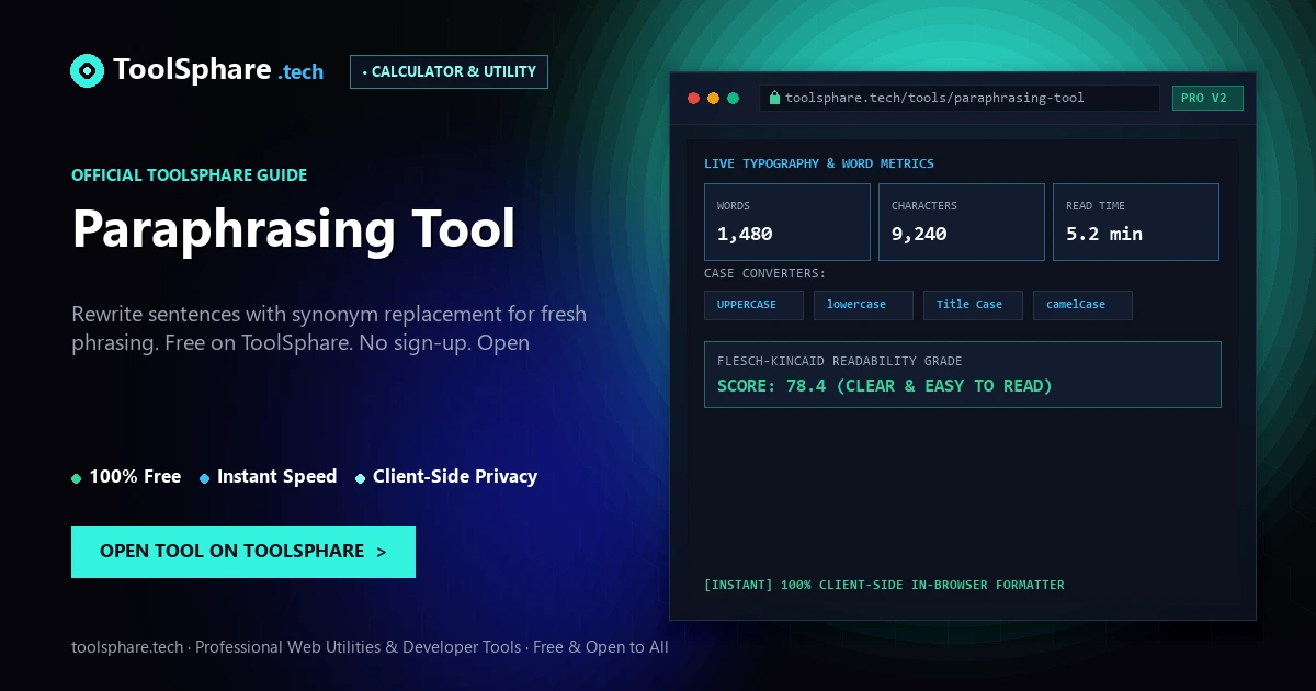 Paraphrasing Tool: free online guide - ToolSphare Guide