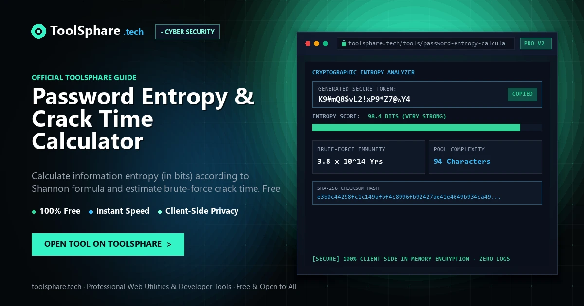 Password Entropy & Crack Time Calculator: free online guide